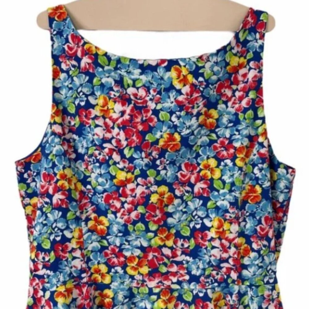 NWT Ralph Lauren Girl Multicolor Cotton Floral Fit & Flare Dress - Picture 3 of 5